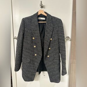 Zara blazer. Black and while